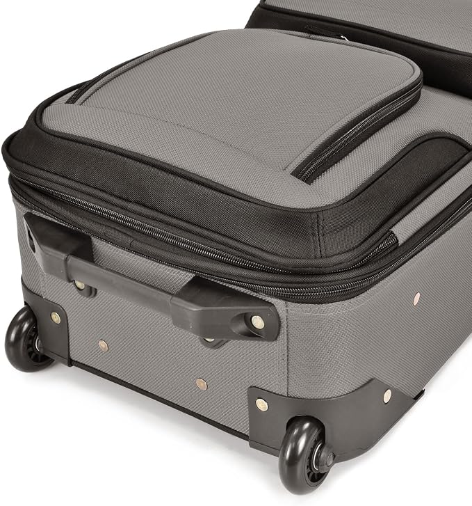U.S. Traveler Lightweight Rolling 20" Carry On Luggage Softside Suitcase - Image 5