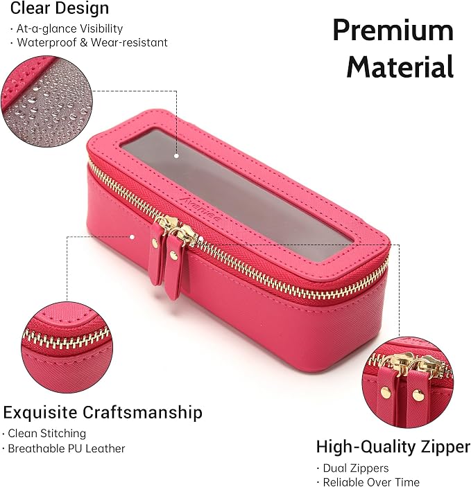 Aveniee Clear Makeup Brush Bag, Slim Brush Holder Cosmetic Case, Small Travel - Image 3