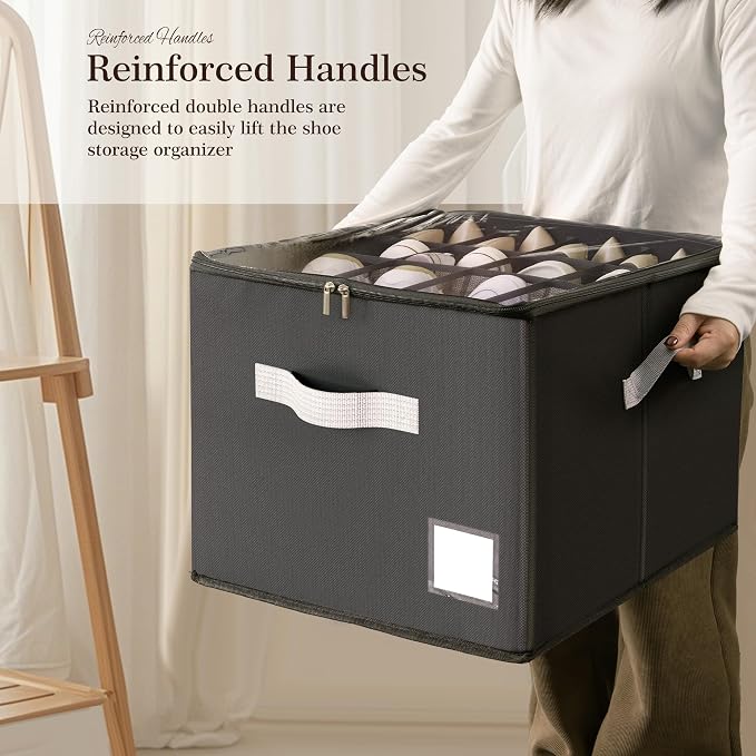 Criusia Shoe Organizer for Closet, Foldable Shoe Storage Organizer - Image 5