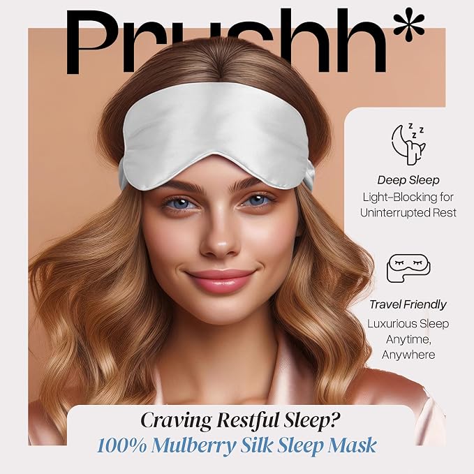 Adjustable Silk Sleep Mask Eye Covers | 100% Pure 6A Mulberry Silk | Blackout & - Image 2