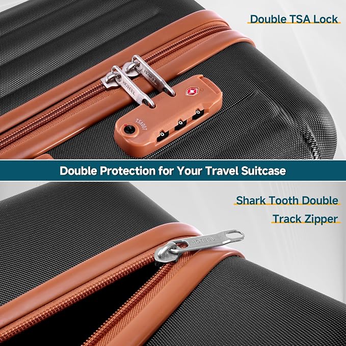 Hoteel 20Inch Luggage 3-piece Set, 360° Universal Suitcases - Image 3