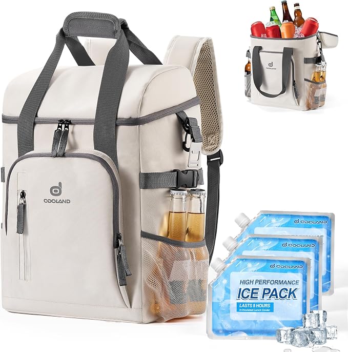 Odoland Cooler Backpack, 30 Cans Insulated Leak-Proof Cooler Bag by Odoland