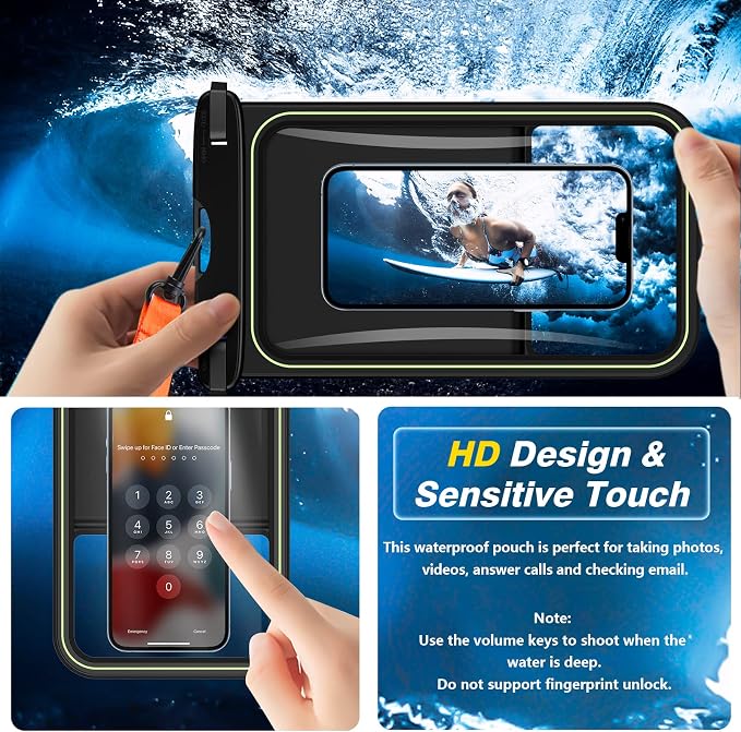 Temdan 2 Pcs Floating Waterproof Phone Pouch, Universal IPX8 Waterproof Cell - Image 5