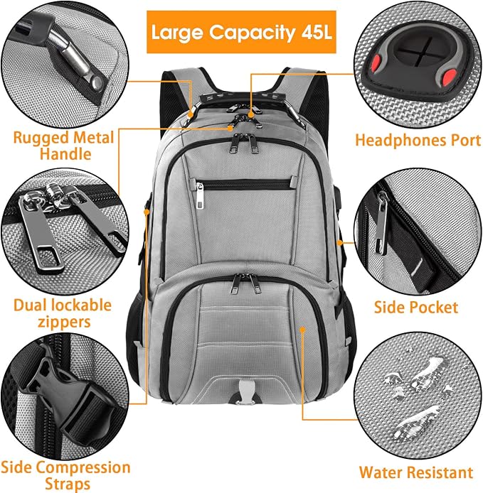 LTINVECK Extra Large 50L Travel Laptop Backpack, Computer bag Backbag - Image 5