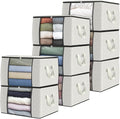Fab totes 8 Pack Clothes Storage, Foldable Thick Fabric Blanket Storage Bags by Fabtotes