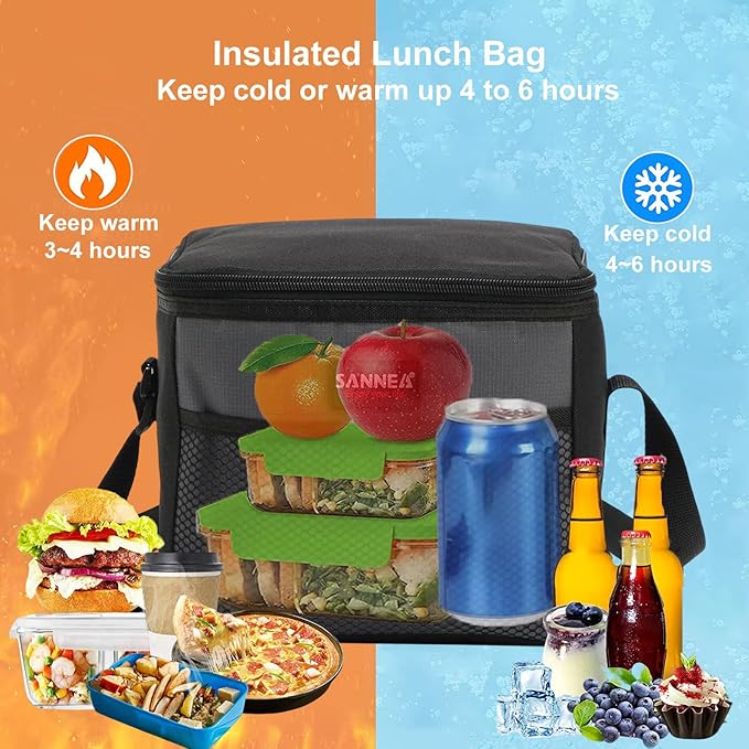 6 Can/5L Lunch Bag for Women Men Portable Lunch Box Small Cooler Bag Soft - Image 2