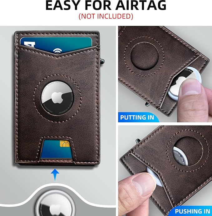 Airtag Wallet for Men, with Money Clip Gift Boxed, Slim Front Pocket Wallet - Image 4
