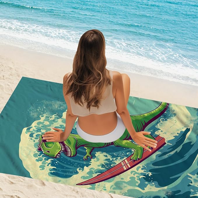 WZOMT Kids Dinosaur Beach Towel, Microfiber Dinosaurs Towels - Image 7