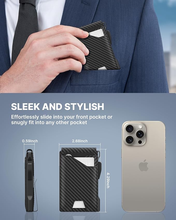 typecase Tactical Wallet for Men Card Holder: Pop Up Card Case, Genuine Leather - Image 5
