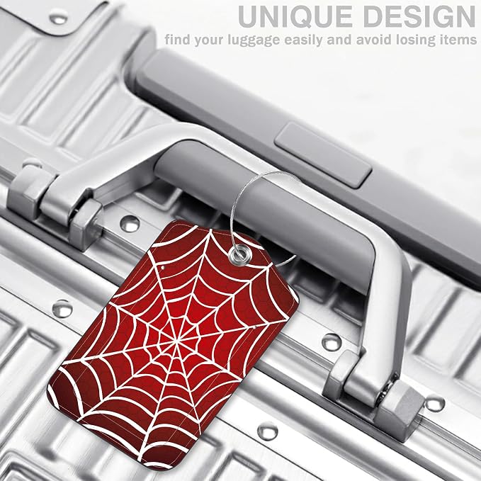 2 Pack Luggage Tags for Suitcases Spider Web Leather Luggage Tags Privacy Cover - Image 5