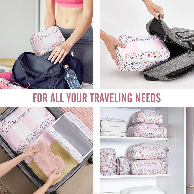 Veken 8 Set Packing Cubes for Travel Kids, Beach Vacation Essentials - Image 7