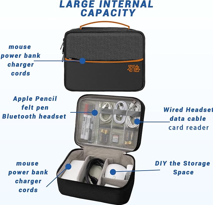 Electronics Organizer, Travel Cord Organizer Pouch, Portable Cable Organizer - Image 5