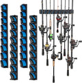 PLUSINNO 4 Pack Vertical Fishing Rod Rack, Wall Mounted Fishing Rod holder by PLUSINNO