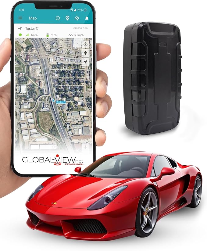 Global View Hidden Magnetic GPS Tracker – Real-Time Car Tracker, Subscription by Global-View