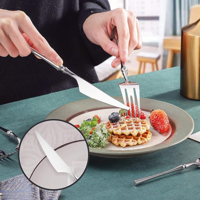 20-Piece Silverware Set for 4, Modern 18/10 Stainless Steel Flatware Set - Image 6