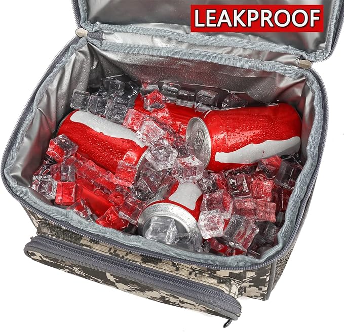 FlowFly Double Layer Cooler Insulated Lunch Bag Adult Lunch Box Large Tote Bag - Image 4