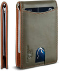 SERMAN BRANDS RFID Blocking Slim Bifold Genuine Leather Minimalist Front Pocket by SERMANBRANDS