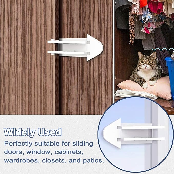 6-Pack Sliding Door Locks for Baby Safety, Viaky Child Cabinet Proofing Strong - Image 6
