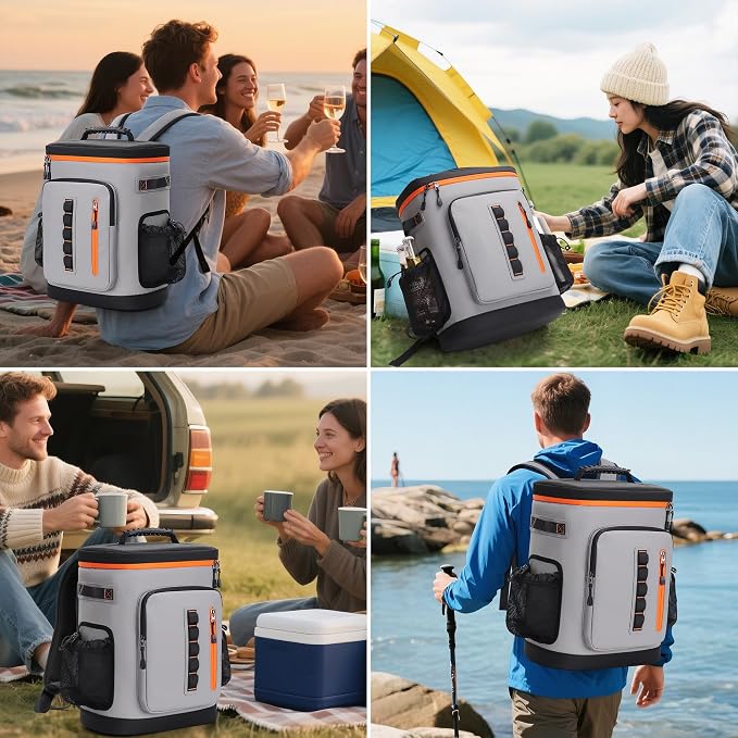 SUNUP 35 Cans Waterproof Cooler Backpack, Soft Insulated Leak Proof Backpack - Image 7