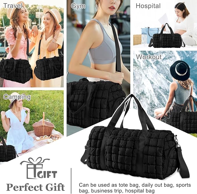 Quilted Travel Duffle Bag Gym Bag - Image 6