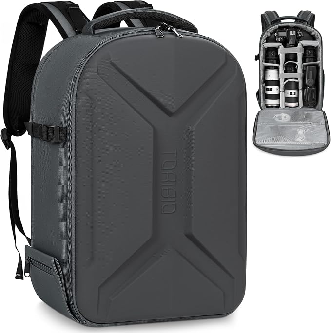 TORIBIO Camera Backpack, Hardshell DSLR Photography Camera Bag, Waterproof Hard by TORIBIO