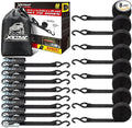 XSTRAP STANDARD Ratchet Tie Down Straps 8PK 1'' x 10 ft - 900 LB Break Strength by XSTRAPSTANDARD