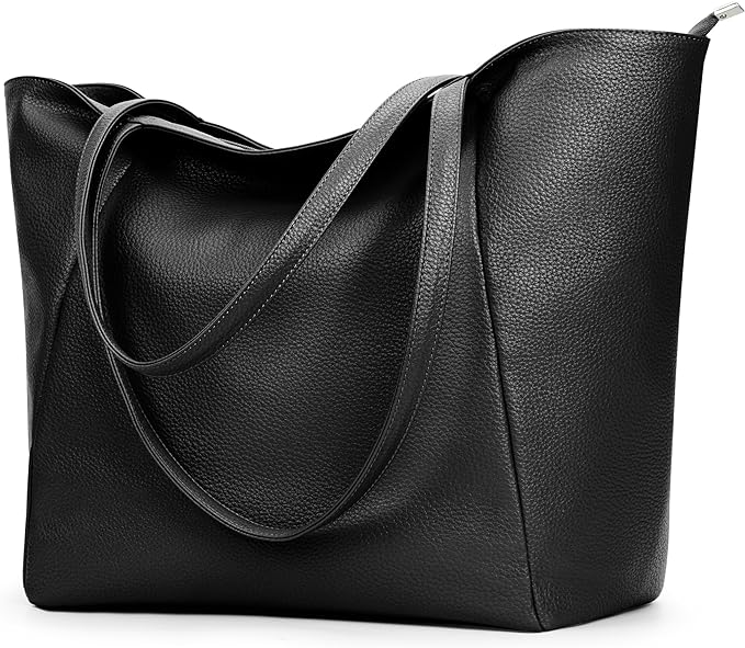 KALIDI Large Tote Bag Vegan Leather Casual Zipper Work Bag Weekender Hobo by KALIDI