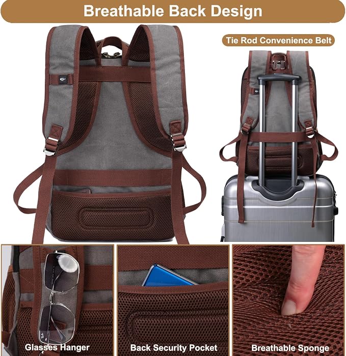 Mactso Canvas Travel Laptop Backpack - Image 4