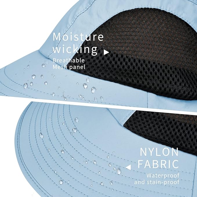 Sun Hat for Men Women with Neck Flap, UPF 50+ UV Protective Hiking Fishing Hats - Image 4