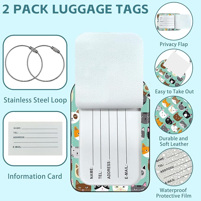 Cute Cat Animal Prints Luggage Tag - Image 2