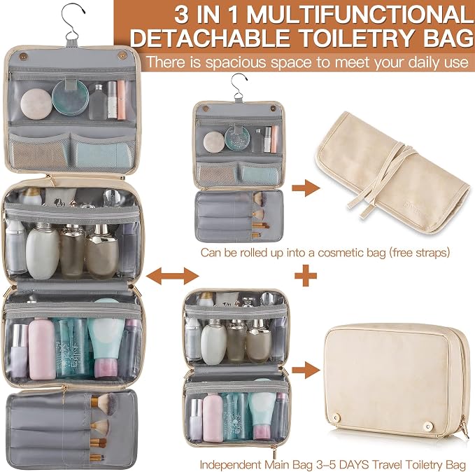 Elviros Hanging Travel Toiletry Bag - Image 4