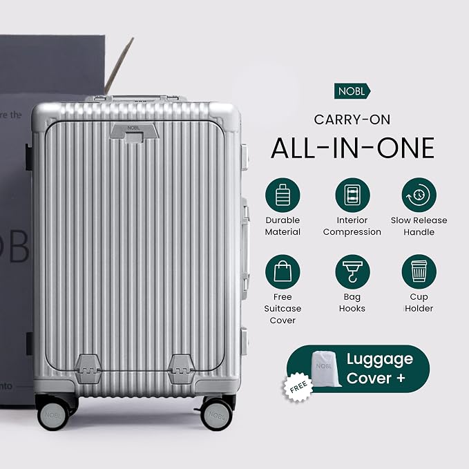 Nobl Travel Carry On Luggage, Noble Zipperless Aluminum Frame PC Hard Shell - Image 8