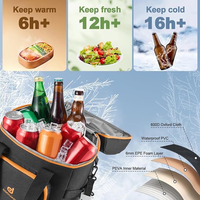 Odoland Cooler Backpack, 30 Cans Insulated Leak-Proof Cooler Bag - Image 4