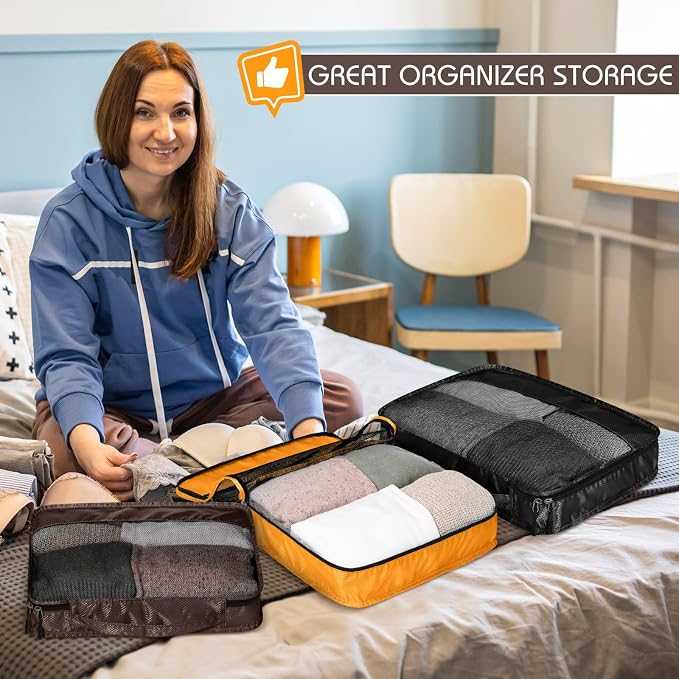 5 Pcs Packing Cubes for Suitcase Large Travel Cubes Carry on Luggage Organizer - Image 6