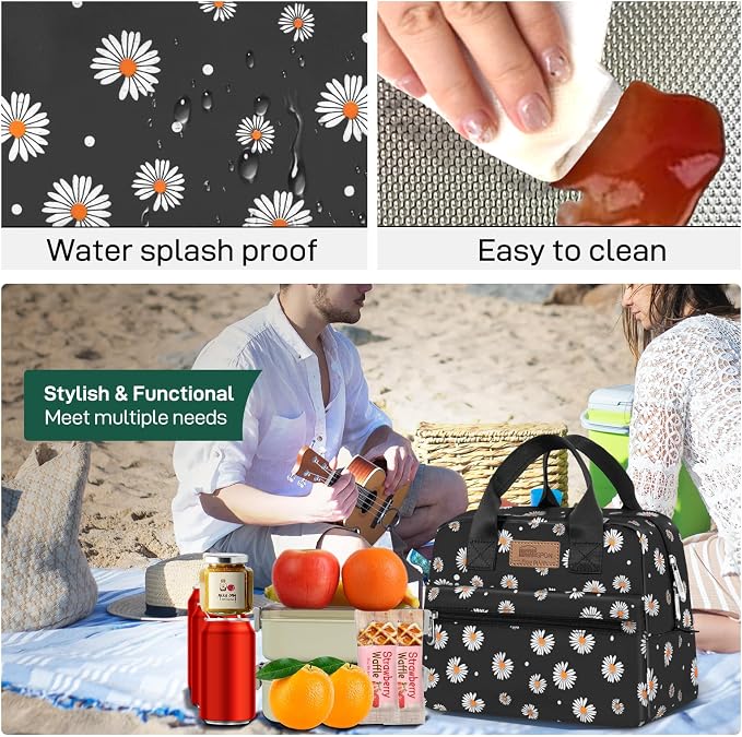 HOMESPON Insulated Lunch Bag for Women Men Lunch Box Cooler Lunch Tote for Work - Image 6