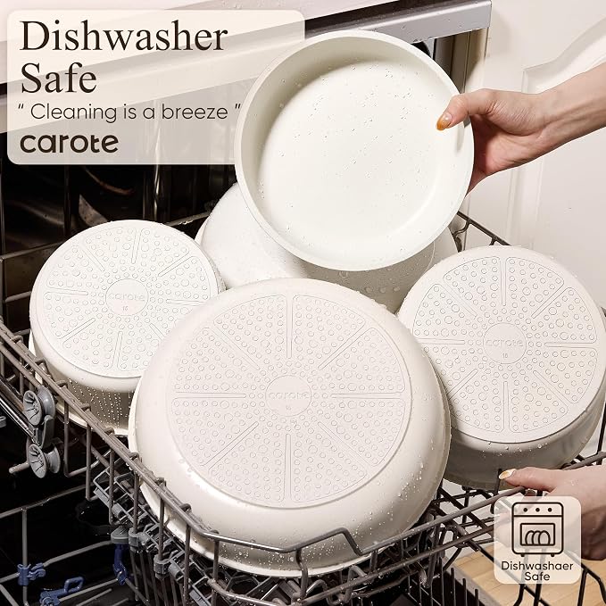 CAROTE 19pcs Pots and Pans Non Stick, Cookware Sets Detachable Handle, - Image 4