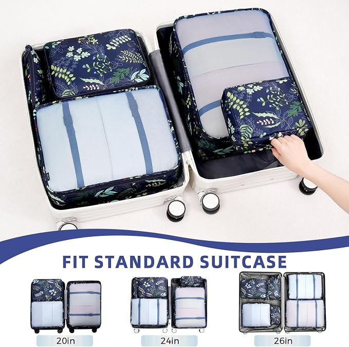 BAGAIL 8 Set Packing Cubes Luggage Packing Organizer Bags - Image 5