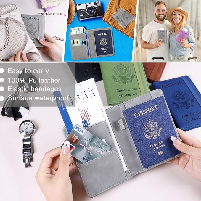 Melsbrinna Premium Leather Passport Holder Covers Case, Waterproof Rfid - Image 6