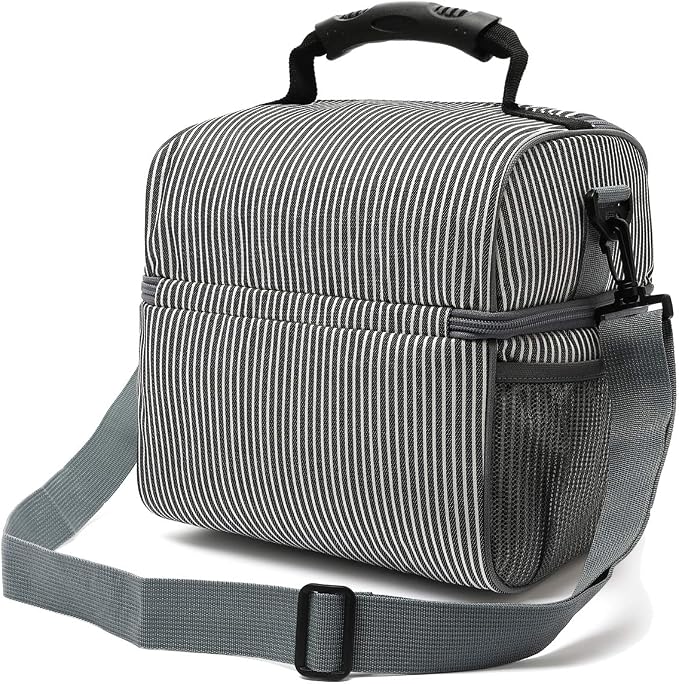 FlowFly Double Layer Cooler Insulated Lunch Bag Adult Lunch Box Large Tote Bag - Image 8