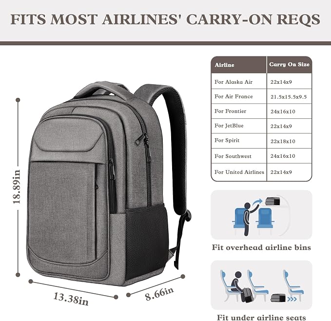 Travel Backpack, Large Travel Backpack, 17 Inch Laptop Bag, Water Resistant - Image 2