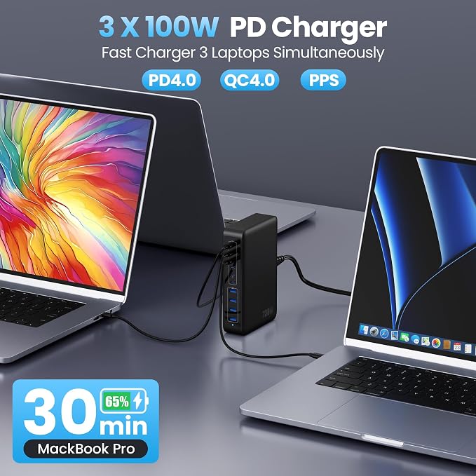 730W USB C Charger Block, 10-Ports GaN V Fast Charging Station Hub, QC4.0+3 PD - Image 4
