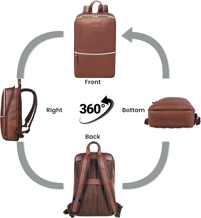 LEATHER VILLAGE Leather Laptop Backpack - Image 6