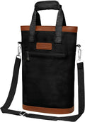 opux Two Bottle Wine Bag Carrier Tote, Insulated Leakproof 2 Bottle Wine Cooler by OPUX