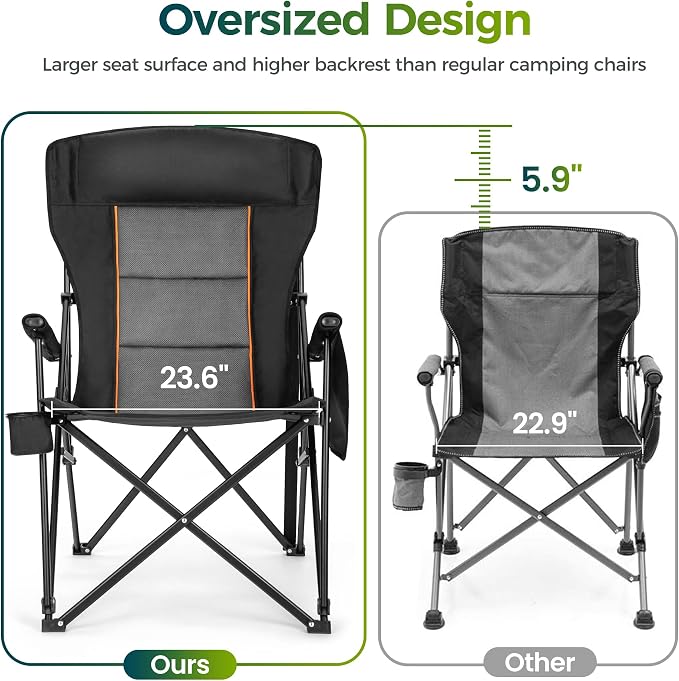 ALPHA CAMP Oversized Folding Camping Chairs - Image 7