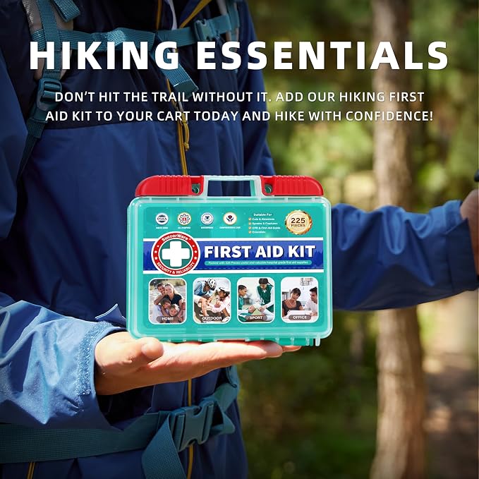 225 Pieces Portable First Aid Kit - Image 6