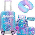 Cute Mermaid Kid’s Luggage Set 5 Piece Suitcase Set 16’’ Hardside Luggage by Unknown