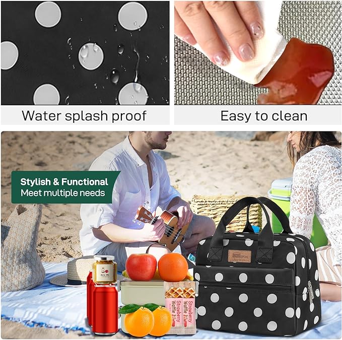 HOMESPON Insulated Lunch Bag for Women Men Lunch Box Cooler Lunch Tote for Work - Image 6