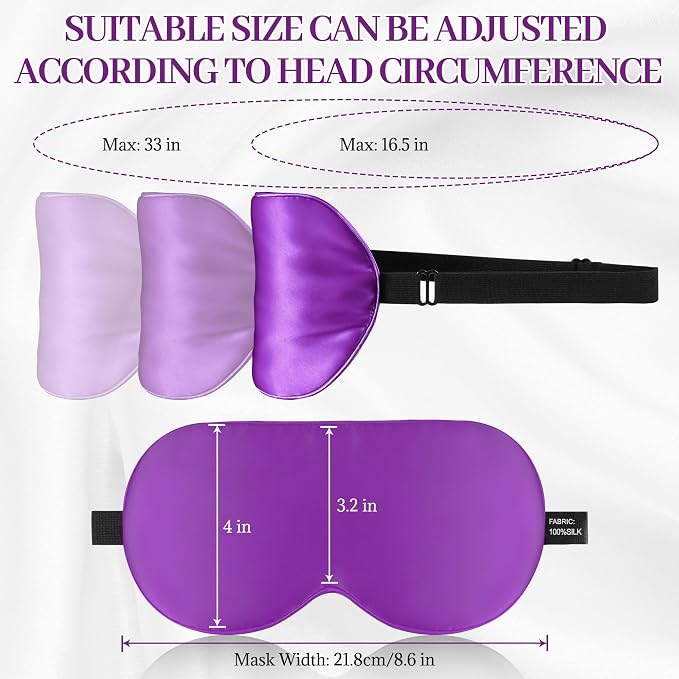 Silk Sleep Mask Eye Cover, 100% Mulberry Silk Women Men Eye Mask - Image 6