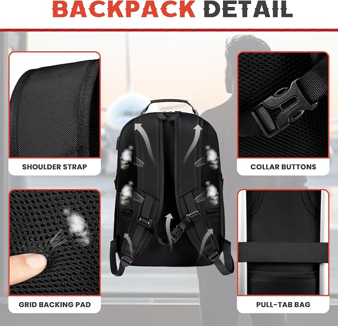 Extra Large Travel Laptop Backpack, 18.4 inch XXXL Gaming Backpack, TSA - Image 4