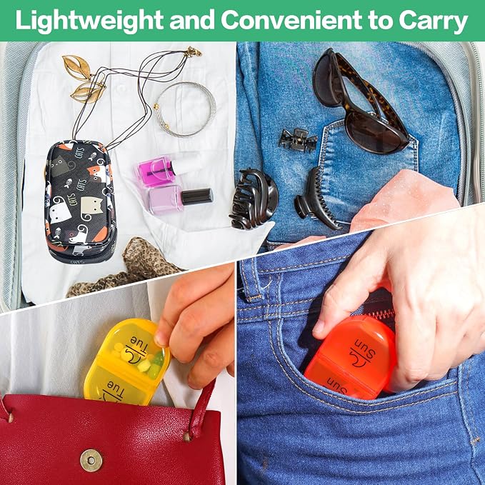 Serfeymi Weekly Travel Pill Organizer 2 Times A Day AM PM Upgraded Rainbow Pill - Image 6